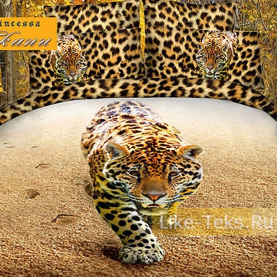Комплект Сатин 3D ЛЕОПАРД